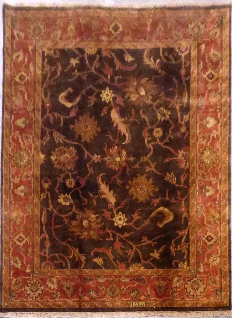 One Of The Kind Indian Hand-Knotted Rug 11'11" X 8'10''